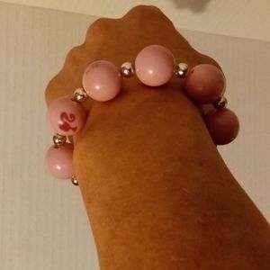 Pink Beaded Barbie 2010 Bracelet